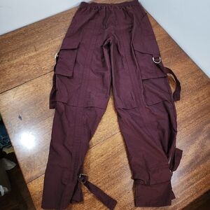 Karen Millen parachute cargo pants us 6 plum